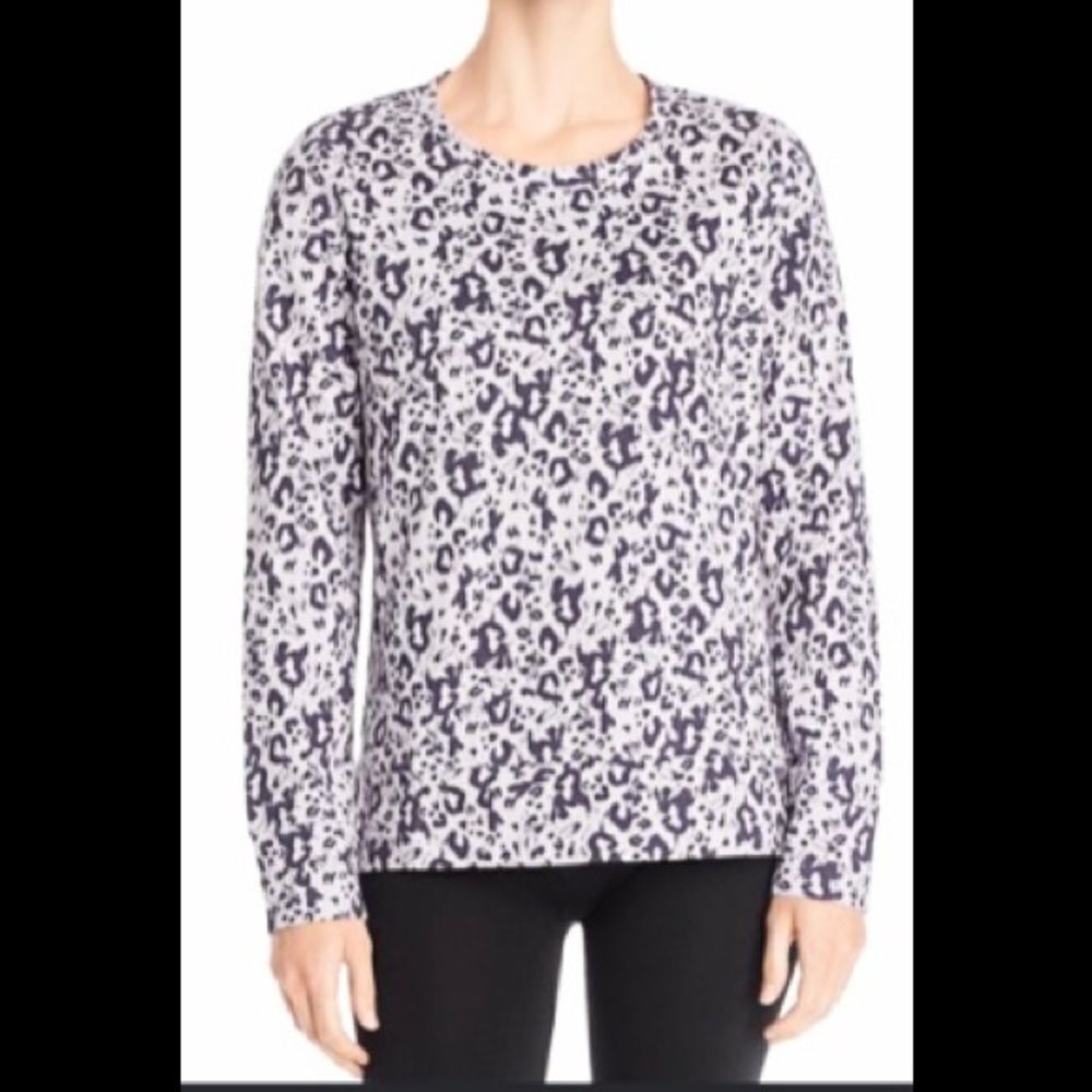 NEW Marc New York gray leopard print sweatshirt S